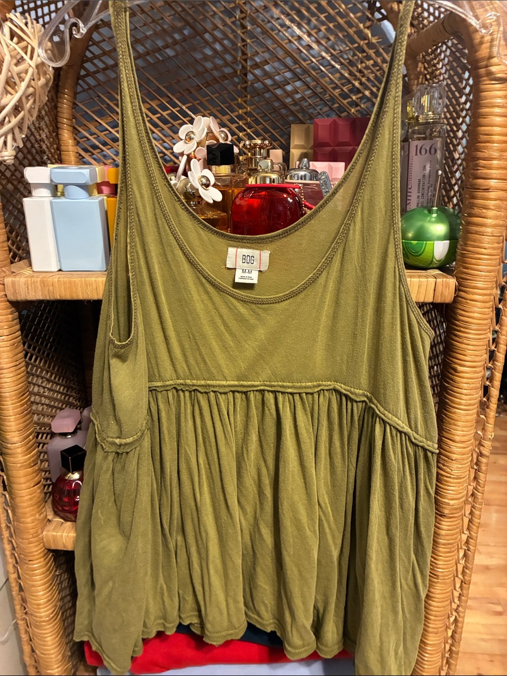 BDG Olive Scoop Neck Babydoll Tank